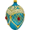 Szklana Bombka Choinkowa Figurka Ekskluzywne jajo Faberge z kamieniami: turkusowe bok