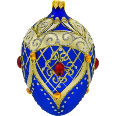 Szklana Bombka Choinkowa Figurka Eksluzywne jajo z kamieniami: niebieski