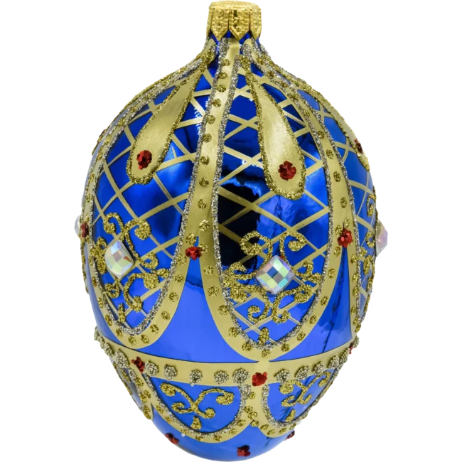 Bombka szklana Syn Bombkarza Ekskluzywne jajo Faberge: niebieskie bok
