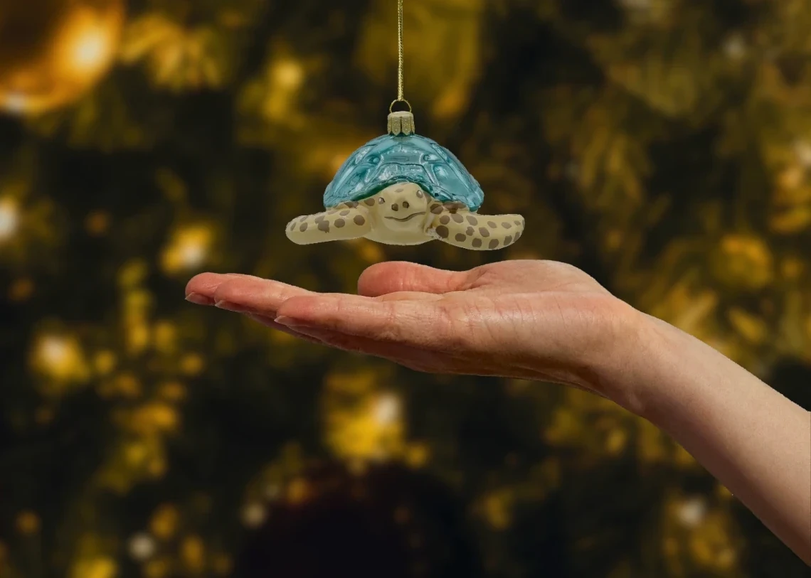 Bombka szklana figurka Żółw realne zdjęcie