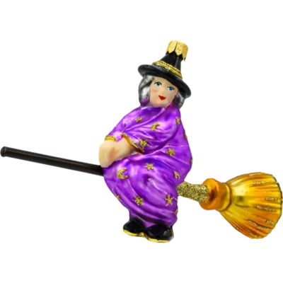 Bombka szklana Syn Bombkarza Magiczna Czarownica na Miotle bok