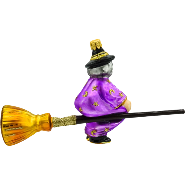 Bombka szklana Syn Bombkarza Magiczna Czarownica na Miotle profil