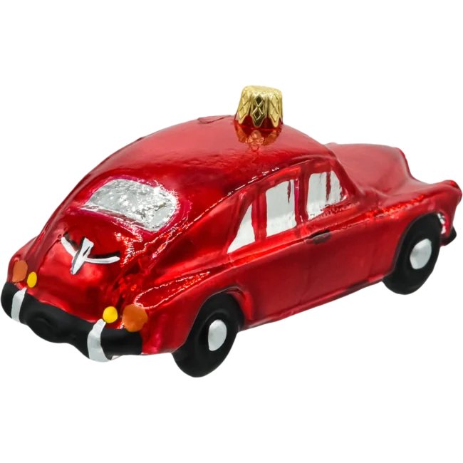 Bombka szklana Syn Bombkarza Retro Auto w czerwieni tył