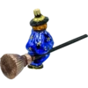 Szklana bombka figurka Niebieska Czarownica na Miotle