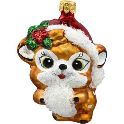 Szklana bombka choinkowa Świąteczny Jelonek