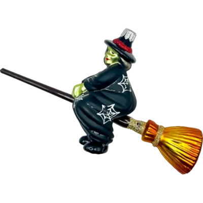 Szklana Bombka Choinkowa Czarownica Zombie na miotle