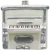 Szklana Bombka Choinkowa Figurka Pianino w bieli ze srebrnymi zdobieniami front