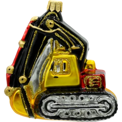 Szklana Bombka Choinkowa Figurka Koparka profil