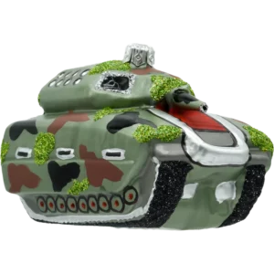 Szklana Bombka Choinkowa Figurka Czołg wojskowy duży front