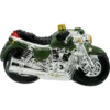 Szklana Bombka Choinkowa Figurka Militarny Motocykl Retro profil
