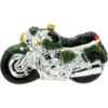Szklana Bombka Choinkowa Figurka Militarny Motocykl Retro profil