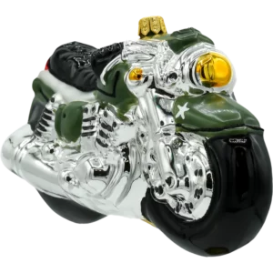 Szklana Bombka Choinkowa Figurka Militarny Motocykl Retro front