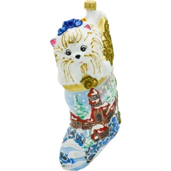 Świąteczna skarpeta z pieskiem Pomeranian