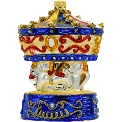 Szklana Bombka Choinkowa Figurka Karuzela Wesołe Miasteczko profil