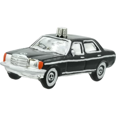 Szklana Bombka Choinkowa Figurka Klasyczny Samochód Retro: czarny bok