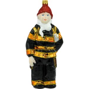 Szklana Bombka Choinkowa Figurka Strażak z butlą tlenową