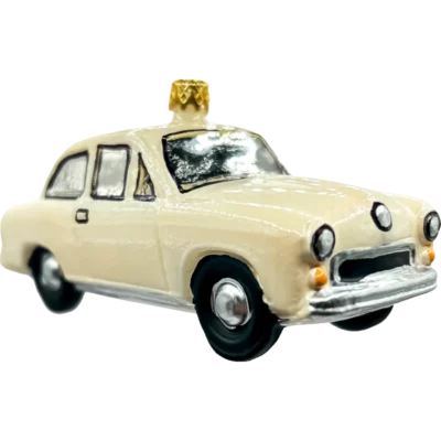 Szklana Bombka Choinkowa Klasyczny Kremowy Samochód
