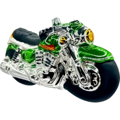 Szklana Bombka Choinkowa Motocykl Zielony