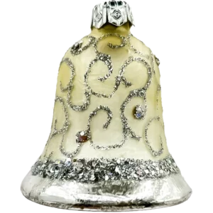 Szklana Bombka Choinkowa Srebrny Dzwonek