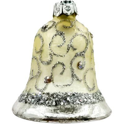 Szklana Bombka Choinkowa Srebrny Dzwonek