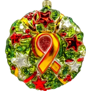 Szklana Bombka Choinkowa Świąteczny Wianek
