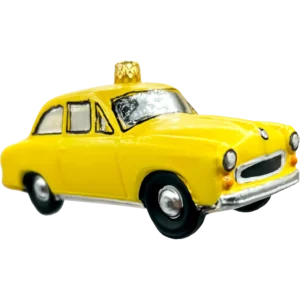 Szklana Bombka Choinkowa żółta Taksówka Retro