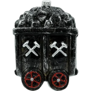 Bombka szklana Syn Bombkarza Wózek z węglem profil