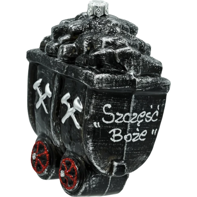 Bombka szklana Syn Bombkarza Wózek z węglem front
