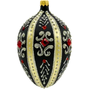 Szklana bombka choinkowa Ekskluzywne jajo Faberge z kryształkami: czarne