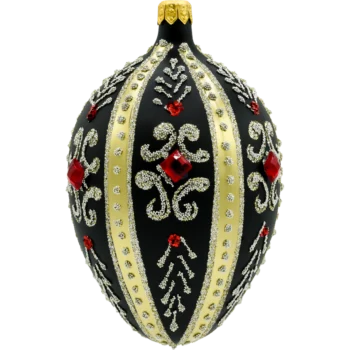 Ekskluzywne jajo Faberge z kryształkami: czarne