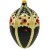 Szklana Bombka Choinkowa Ekskluzywne jajo Faberge ze złotym ornamentem: czarne bok