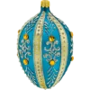 Szklana bombka choinkowa Ekskluzywne jajo Faberge z bursztynami: turkusowe bok