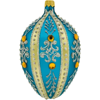 Ekskluzywne jajo Faberge z bursztynami: turkusowe