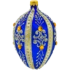 Szklana bombka choinkowa Ekskluzywne jajo Faberge z bursztynem: niebieskie bok