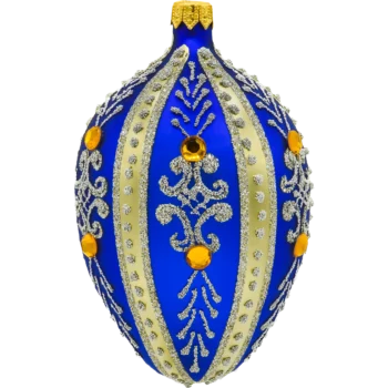 Ekskluzywne jajo Faberge z bursztynem: niebieskie