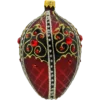 Szklana Bombka Choinkowa Ekskluzywne jajo Faberge z czarnym ornamentem: bordowe