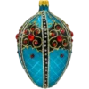 Szklana Bombka Choinkowa Ekskluzywne jajo Faberge z czarnym ornamentem: turkusowe