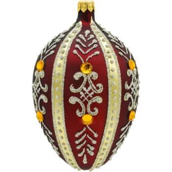 Ekskluzywne jajo Faberge z kamieniami: bordowy