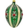 Szklana bombka choinkowa Ekskluzywne jajo Faberge z kamieniami: zielony mat