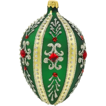 Ekskluzywne jajo Faberge z kamieniami: zielony mat