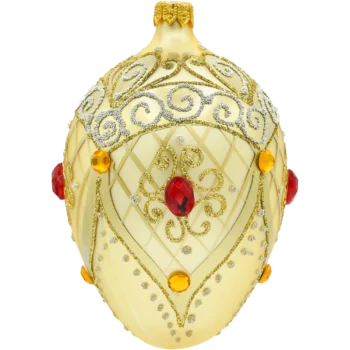 Ekskluzywne jajo Faberge z rubinem: złote