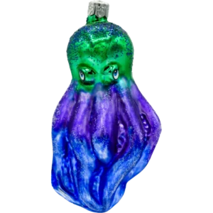 Szklana Bombka Choinkowa Figurka Ośmiornica z głębin: niebieska