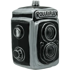 Szklana Bombka Choinkowa Figurka Aparat analogowy Rolleiflex bok