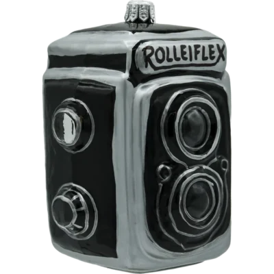 Szklana Bombka Choinkowa Figurka Aparat analogowy Rolleiflex bok