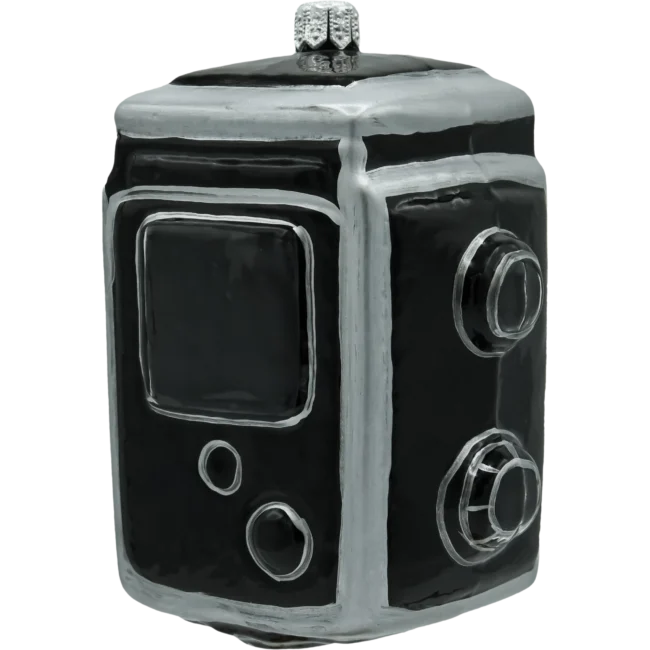Szklana Bombka Choinkowa Figurka Aparat analogowy Rolleiflex bok