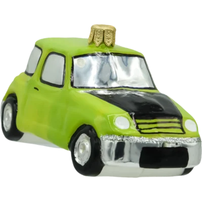 Szklana Bombka Choinkowa Figurka Auto Jasia Fasoli Mini Morris Zielony