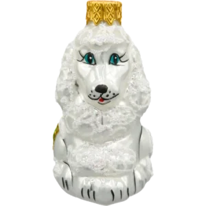 Szklana Bombka Choinkowa Figurka Pies pudel