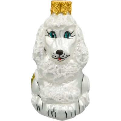 Szklana Bombka Choinkowa Figurka Pies pudel