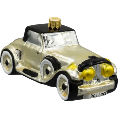 Szklana Bombka Choinkowa Figurka Retro samochód: beżowy