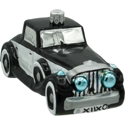 Szklana Bombka Choinkowa Figurka Retro samochód czarny